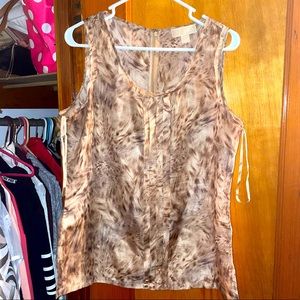 🤎Michael Kors 🐆100% Silk Animal Print Blouse